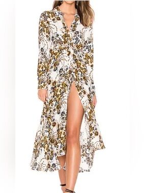 Free people Floral long sleeve Shirt Dress size 8